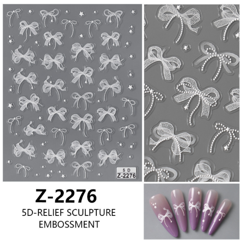 5D Cameo Butterfly Pearl Nail Stickers